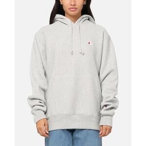 Champion Hoodie, Reverse Weave, Heavyweight, Fleece Sweatshirt Women Small GRAY